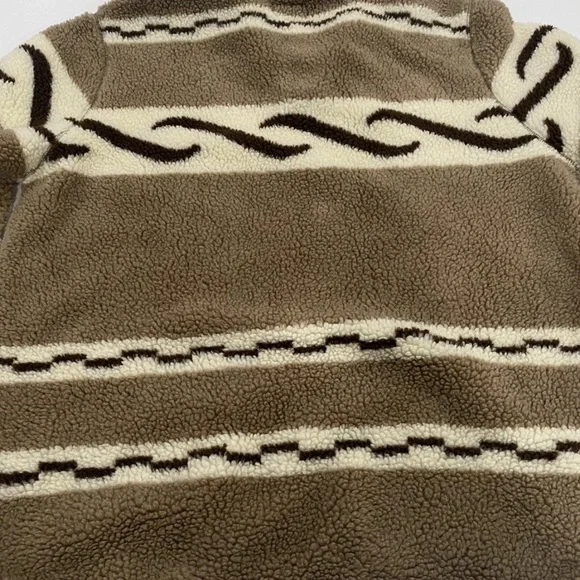 Todd Snyder Brown and Cream patterned quarter zip up fleece - Picture 7 of 12